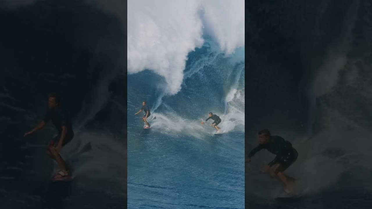 One of the craziest waves of our lives! 🌊🙌 #jaws #bigwaves #maui