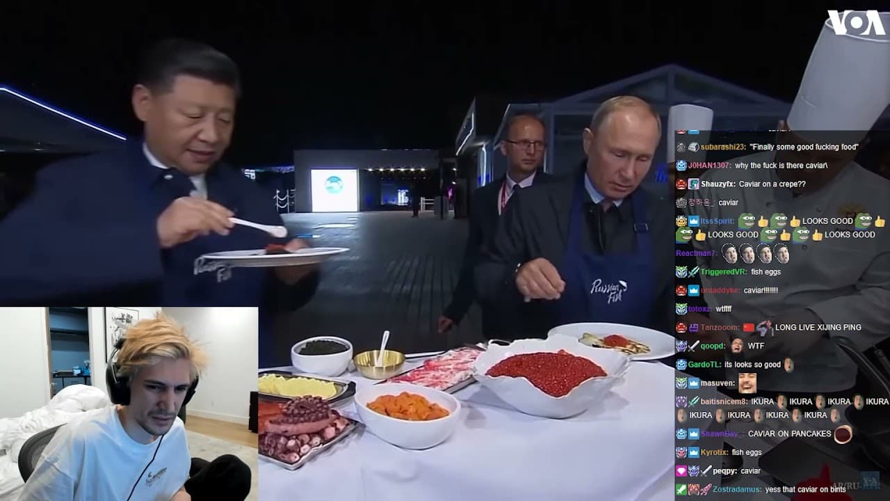 xQc watches Xi Jinping and Putin flipping pancakes