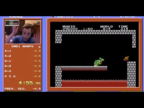 Super Mario Bros. Speedrun in 4:55.913 (Former World Record)