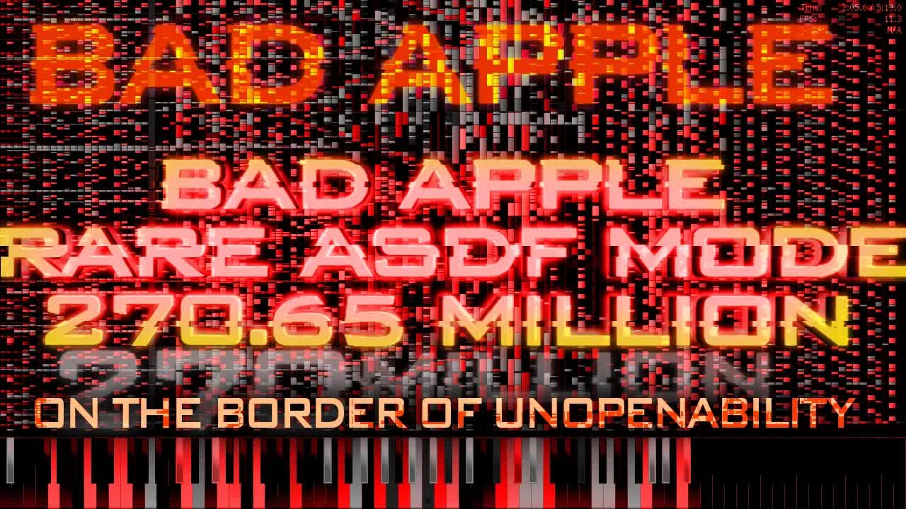 {[Black MIDI]} Bad Apple Rare ASDF Mode 270.65 Million (Total NO LAG)