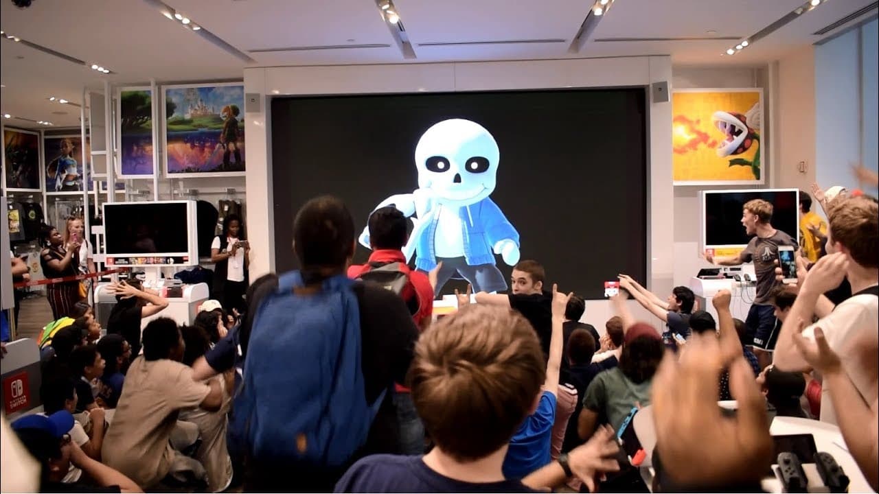 Sans Reveal for Super Smash Bros. Ultimate Live Reactions at Nintendo NY
