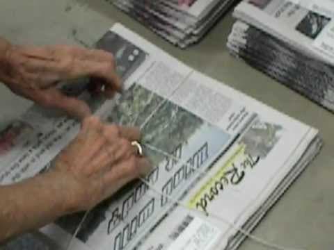 How to tie bundles at the Conrad (IA) Record Newspaper