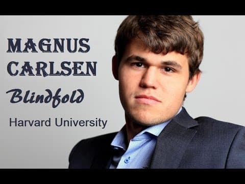 Magnus Carlsen - blindfold at Harvard University (Eng.subs)