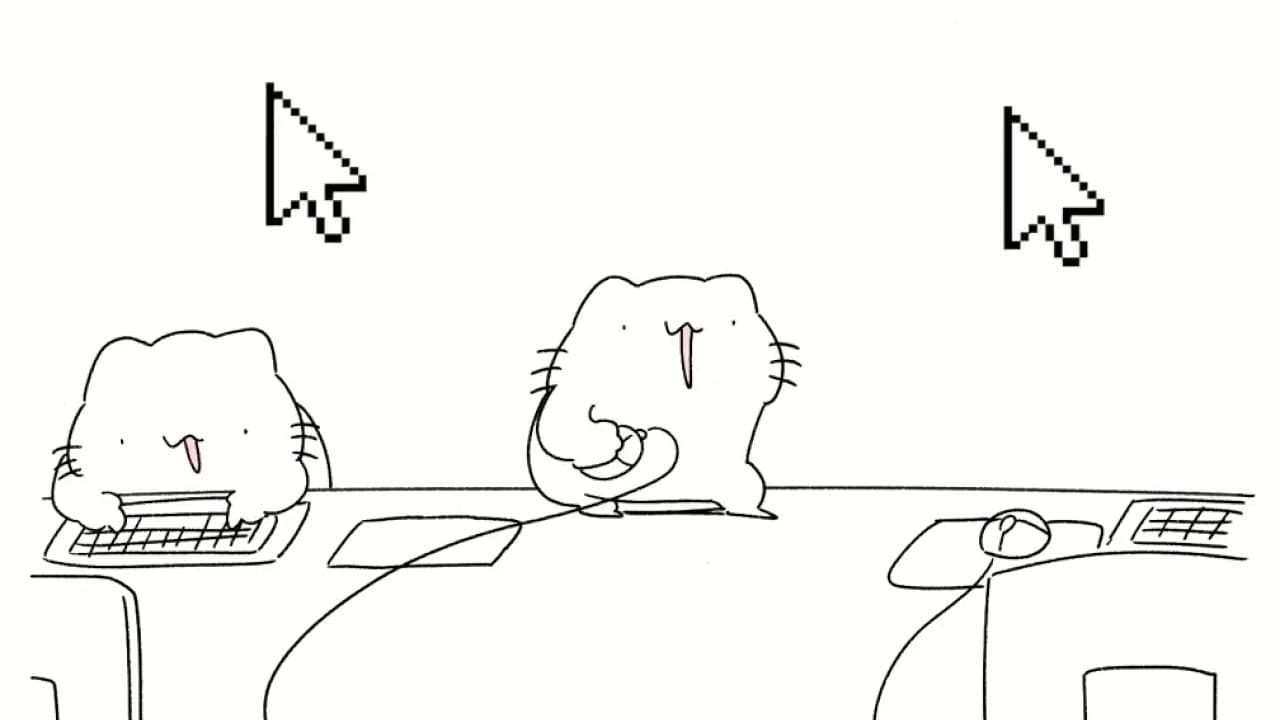 パソコンが得意そうで何も分かっていない猫